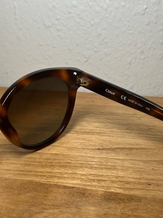 Chloe Round Tortoiseshell Sunglasses